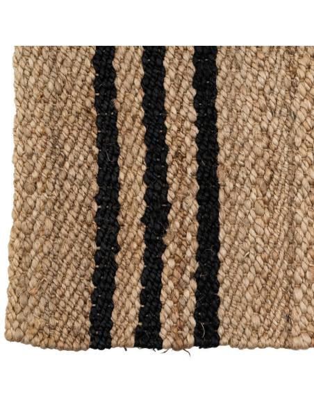 Grand Tapis bohème chic Rectangulaire 160x230 Jute Naturel Noir Tressé Altea 