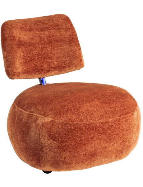 Fauteuil lounge design organique inspiration seventies Tissu Terracotta Métal Bois Orkano 