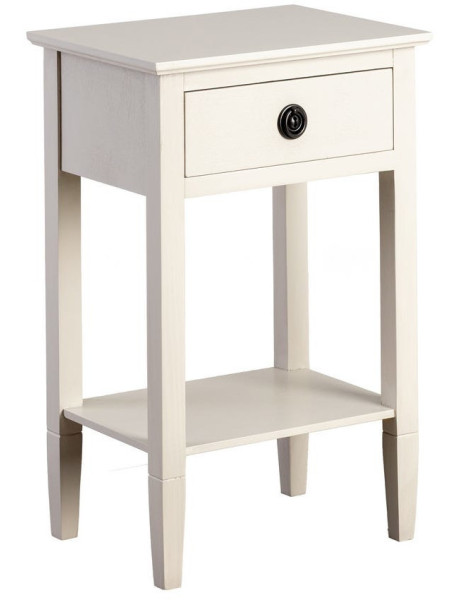 Table de chevet classique chic 1 tiroir 1 étagère Bois de pin Bois MDF Gris clair Montabel 