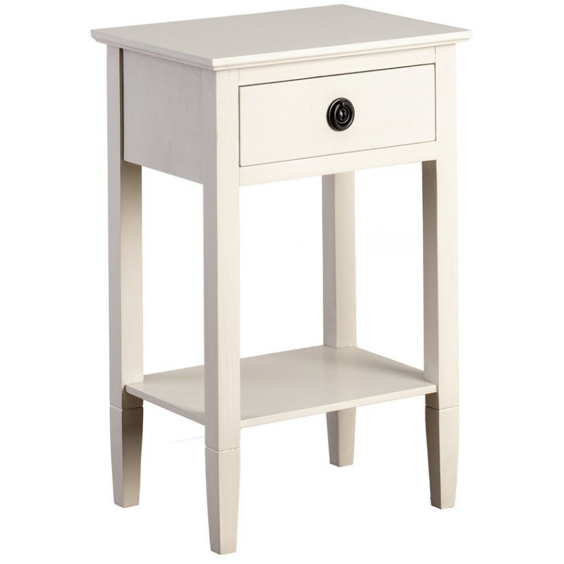 Table de chevet classique chic 1 tiroir 1 étagère Bois de pin Bois MDF Gris clair Montabel 