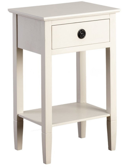 Table de chevet classique chic 1 tiroir 1 étagère Bois de pin Bois MDF Gris clair Montabel 