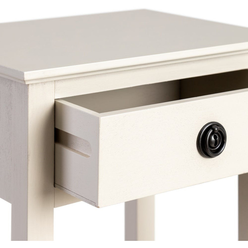 Table de chevet classique chic 1 tiroir 1 étagère Bois de pin Bois MDF Gris clair Montabel 