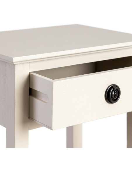 Table de chevet classique chic 1 tiroir 1 étagère Bois de pin Bois MDF Gris clair Montabel 