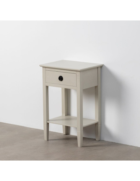 Table de chevet classique chic 1 tiroir 1 étagère Bois de pin Bois MDF Gris clair Montabel 