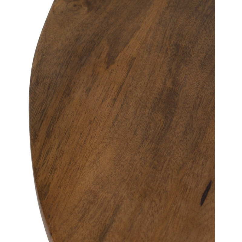Grande Table basse design moderne Ronde 100 cm Bois de manguier Marron Zorvana 
