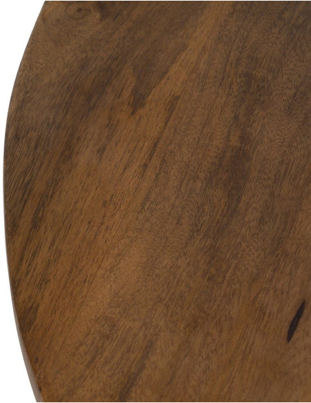 Grande Table basse design moderne Ronde 100 cm Bois de manguier Marron Zorvana 