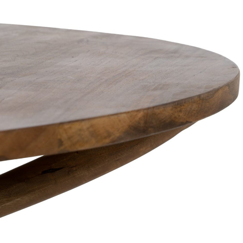 Grande Table basse design moderne Ronde 100 cm Bois de manguier Marron Zorvana 