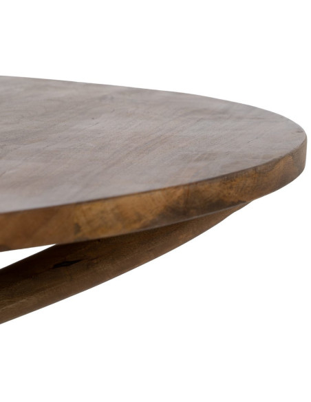 Grande Table basse design moderne Ronde 100 cm Bois de manguier Marron Zorvana 