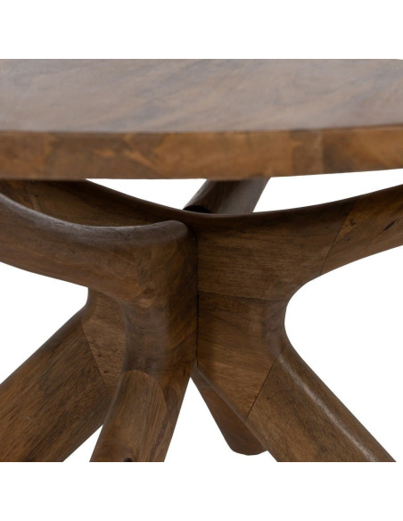 Grande Table basse design moderne Ronde 100 cm Bois de manguier Marron Zorvana 