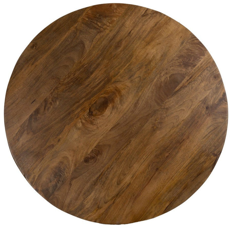 Grande Table basse design moderne Ronde 100 cm Bois de manguier Marron Zorvana 