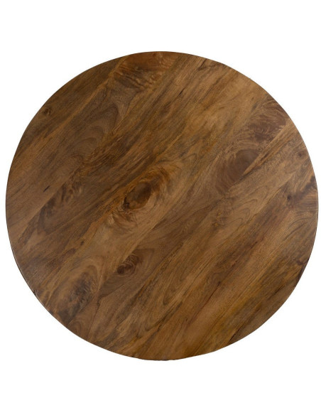 Grande Table basse design moderne Ronde 100 cm Bois de manguier Marron Zorvana 