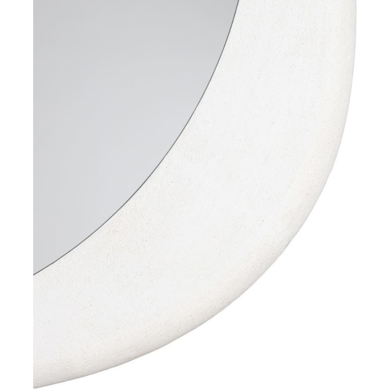 Miroir mural minimaliste chic Organique 98x98 Bois MDF Blanc Avilora 