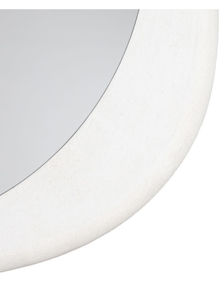 Miroir mural minimaliste chic Organique 98x98 Bois MDF Blanc Avilora 