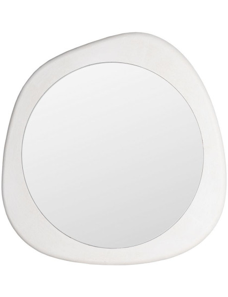 Miroir mural minimaliste chic Organique 98x98 Bois MDF Blanc Avilora