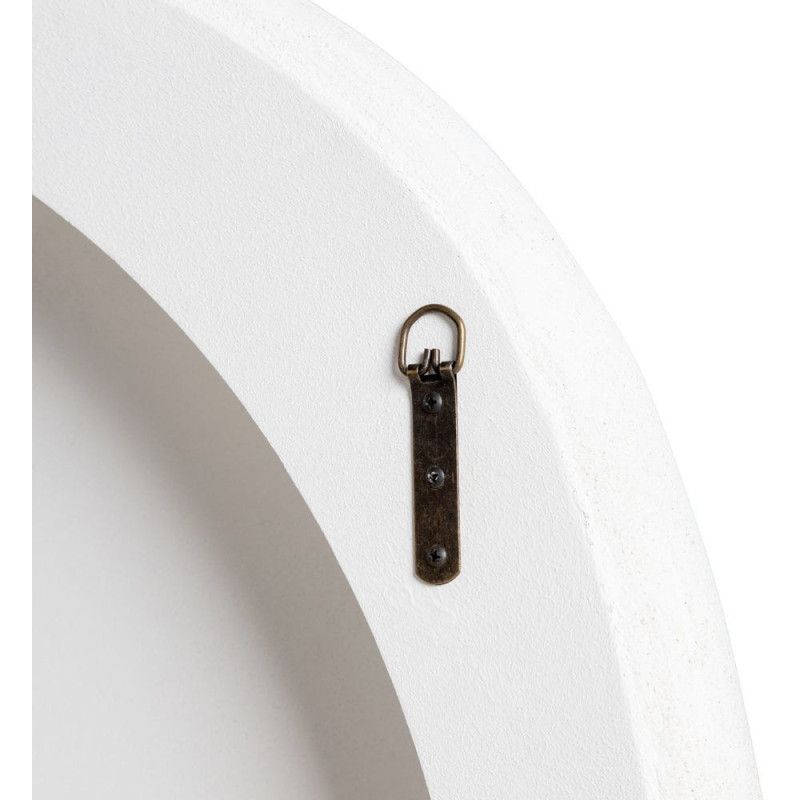 Miroir mural minimaliste chic Organique 98x98 Bois MDF Blanc Avilora 