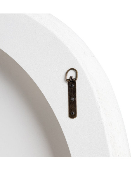 Miroir mural minimaliste chic Organique 98x98 Bois MDF Blanc Avilora 