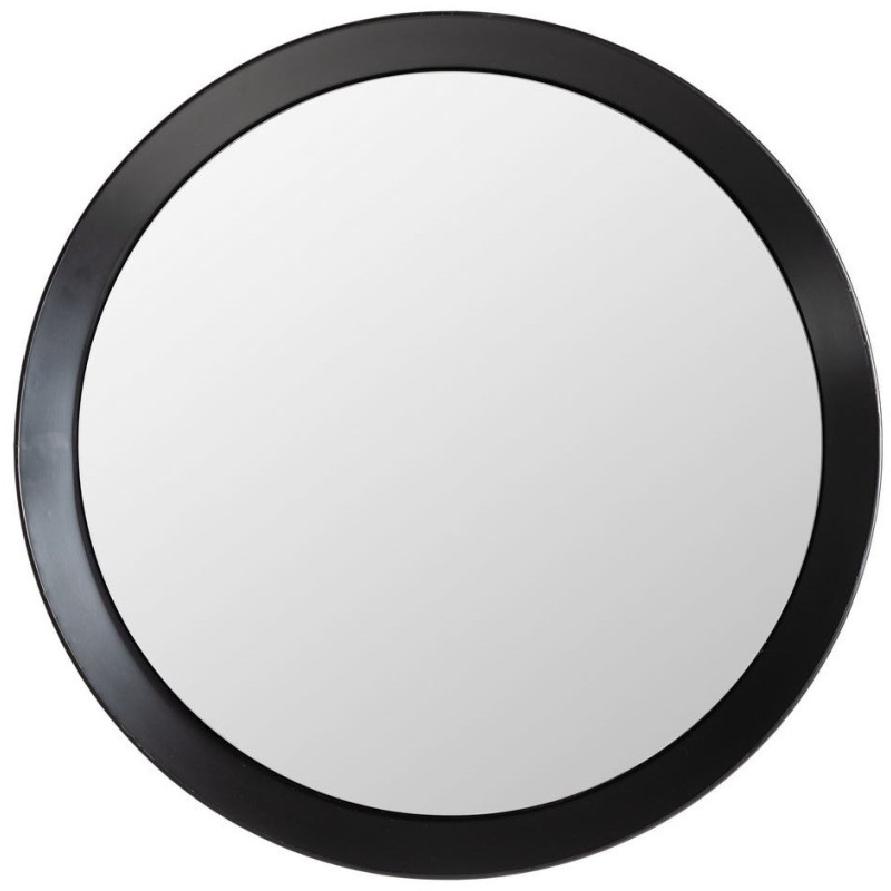 Lot de 3 Miroirs muraux minimalistes Rond Métal Noir Orvello 