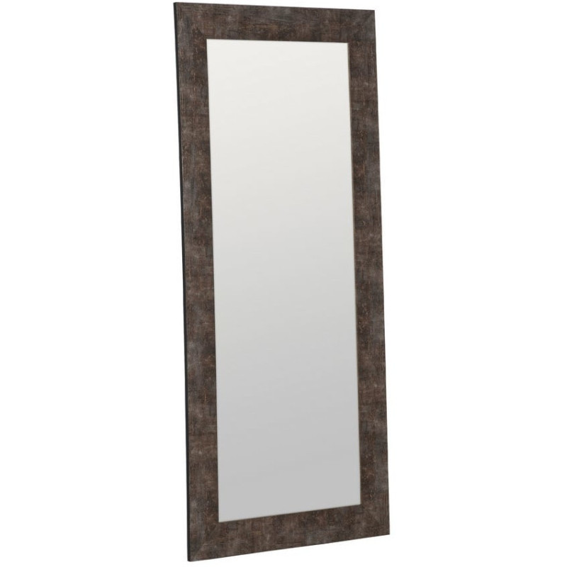 Grand Miroir XXL habilleur à poser industriel chic Rectangulaire 80x180 Bois de pin Marron Torvano 