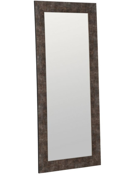 Grand Miroir XXL habilleur à poser industriel chic Rectangulaire 80x180 Bois de pin Marron Torvano 