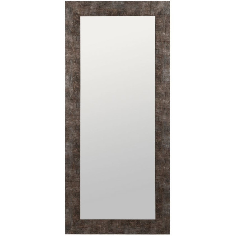 Grand Miroir XXL habilleur à poser industriel chic Rectangulaire 80x180 Bois de pin Marron Torvano 