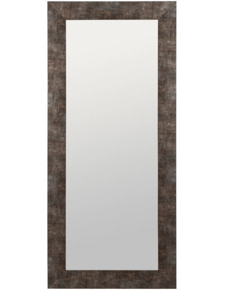 Grand Miroir XXL habilleur à poser industriel chic Rectangulaire 80x180 Bois de pin Marron Torvano 