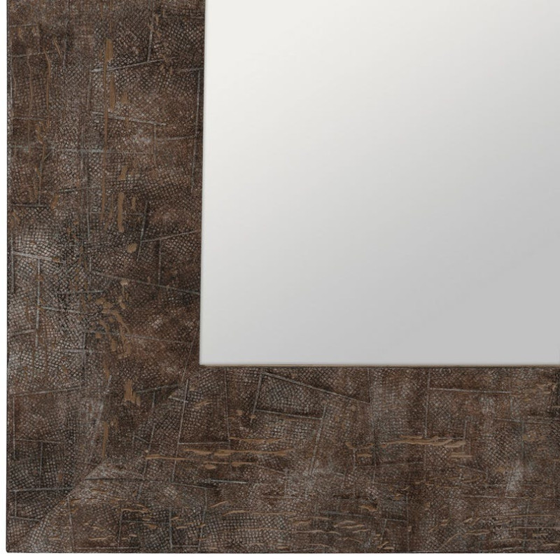 Grand Miroir XXL habilleur à poser industriel chic Rectangulaire 80x180 Bois de pin Marron Torvano 