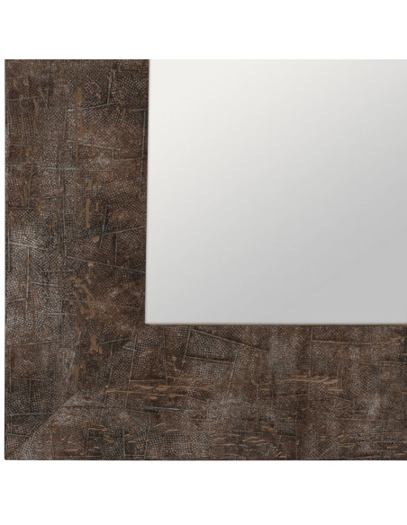 Grand Miroir XXL habilleur à poser industriel chic Rectangulaire 80x180 Bois de pin Marron Torvano 