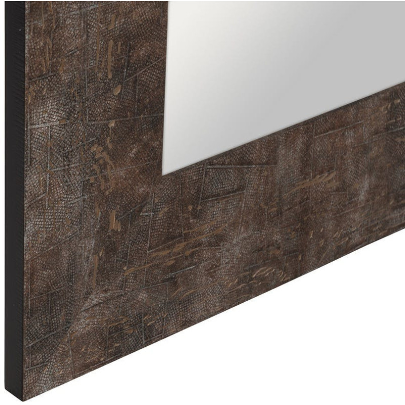 Grand Miroir XXL habilleur à poser industriel chic Rectangulaire 80x180 Bois de pin Marron Torvano 