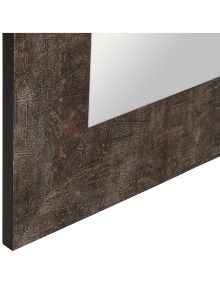 Grand Miroir XXL habilleur à poser industriel chic Rectangulaire 80x180 Bois de pin Marron Torvano 