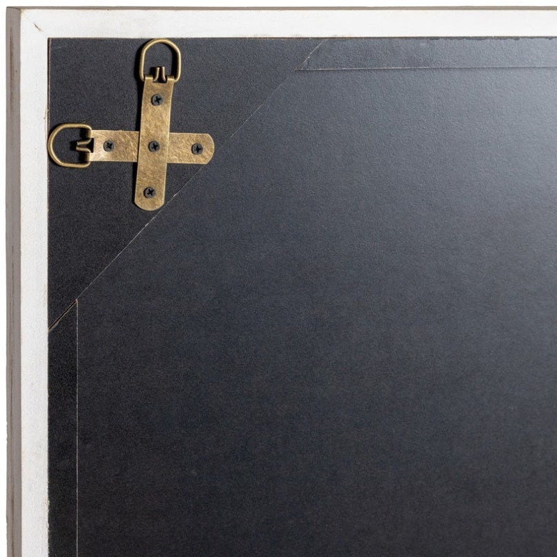 Grand Miroir mural Verrière campagne chic Rectangulaire 90x120 Bois de pin Naturel Vientara 