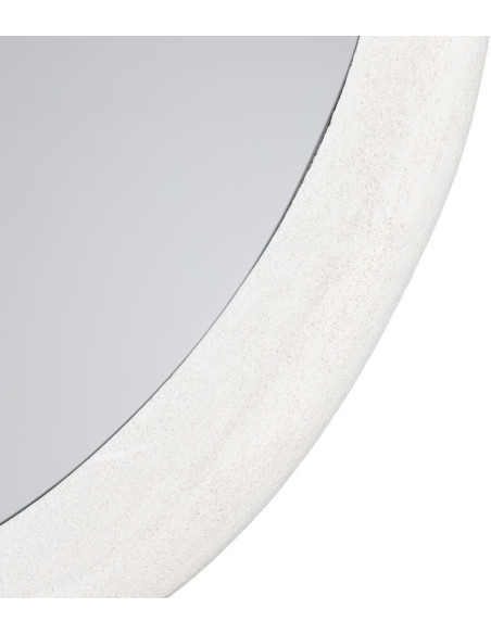 Miroir mural minimaliste chic Organique 80x77 Bois MDF Blanc Avilora 