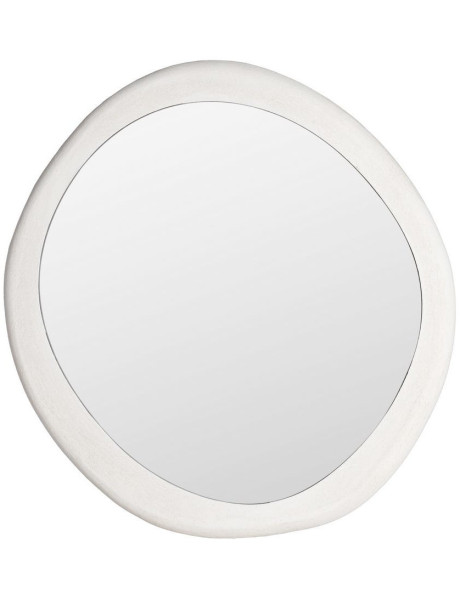 Miroir mural minimaliste chic Organique 80x77 Bois MDF Blanc Avilora