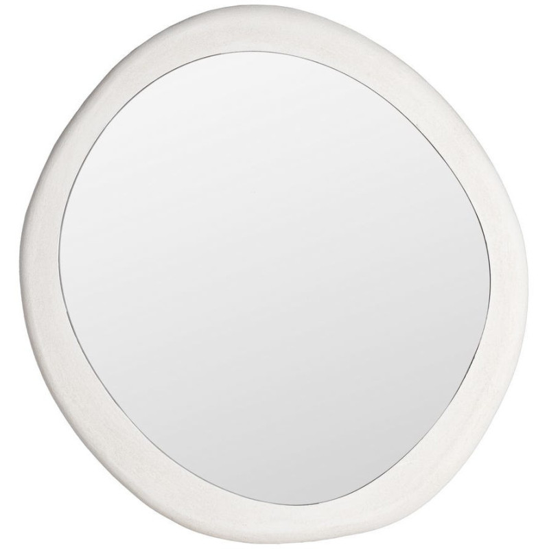 Miroir mural minimaliste chic Organique 80x77 Bois MDF Blanc Avilora