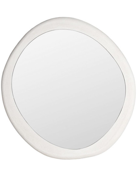 Miroir mural minimaliste chic Organique 80x77 Bois MDF Blanc Avilora