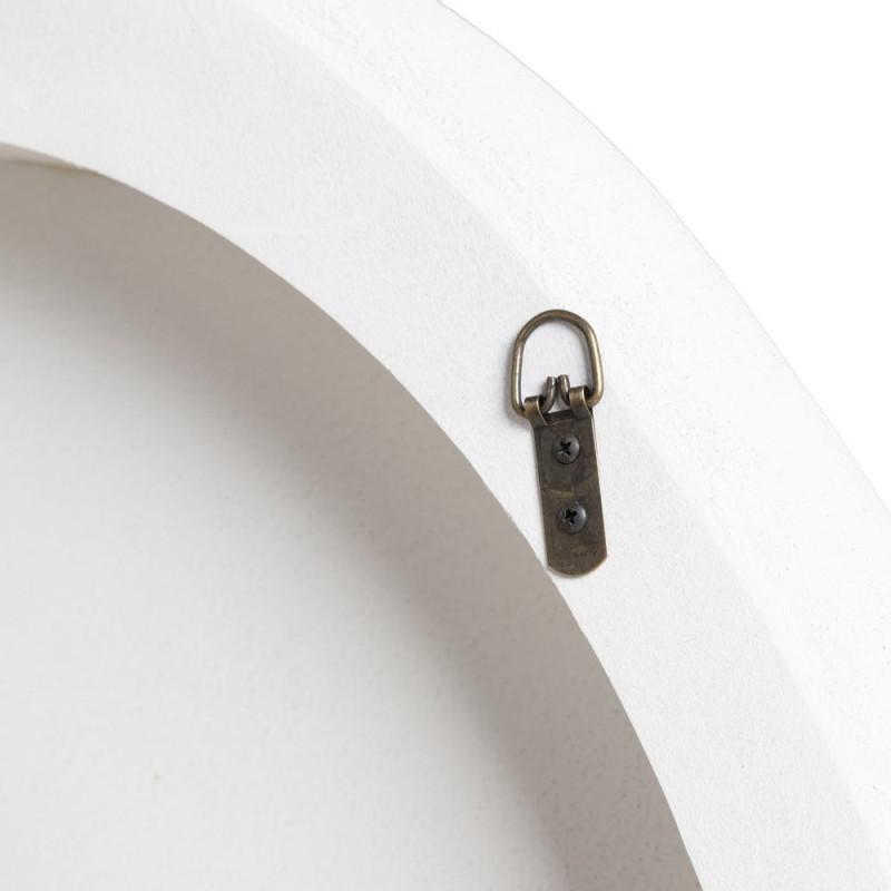 Miroir mural minimaliste chic Organique 80x77 Bois MDF Blanc Avilora 