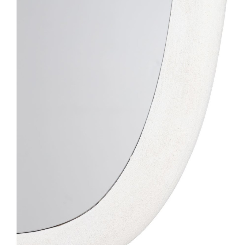Grand Miroir mural minimaliste chic Organique 73x118 Bois MDF Blanc Avilora 