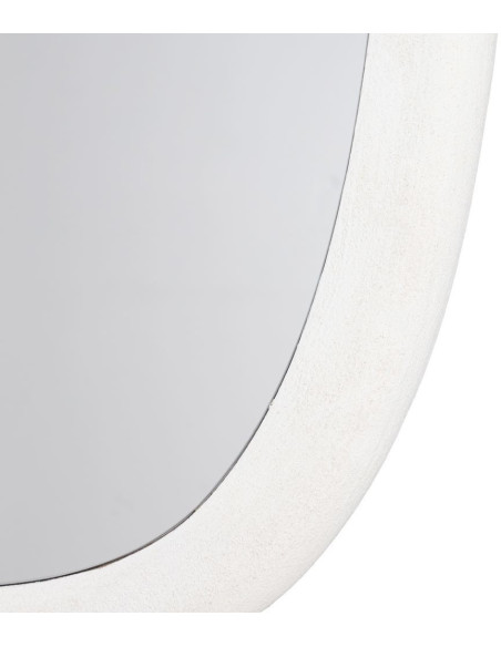 Grand Miroir mural minimaliste chic Organique 73x118 Bois MDF Blanc Avilora 