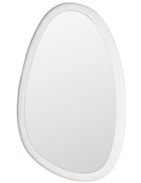 Grand Miroir mural minimaliste chic Organique 73x118 Bois MDF Blanc Avilora