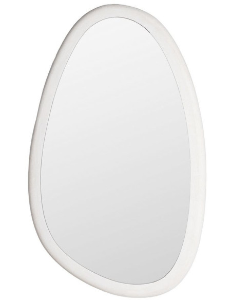 Grand Miroir mural minimaliste chic Organique 73x118 Bois MDF Blanc Avilora