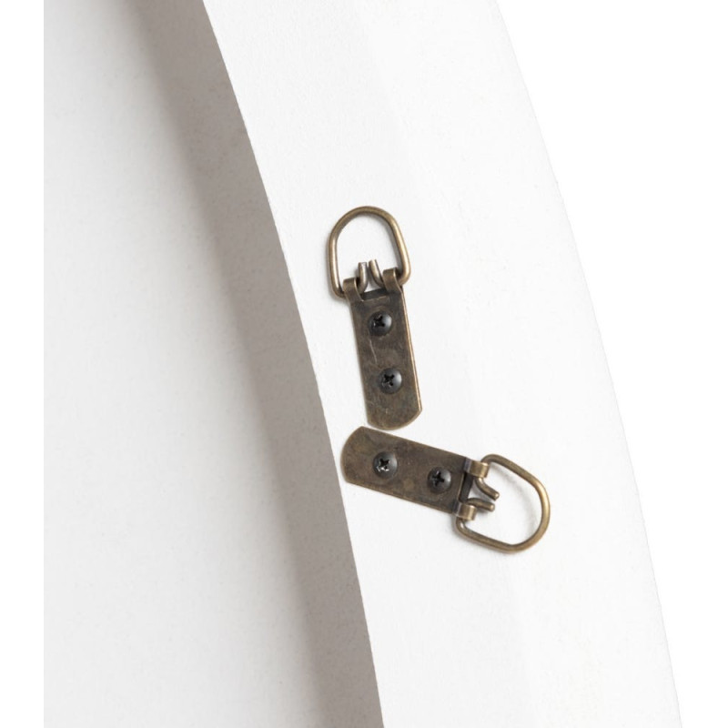 Grand Miroir mural minimaliste chic Organique 73x118 Bois MDF Blanc Avilora 