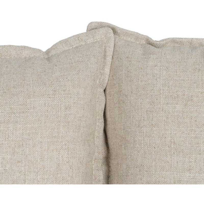 Grand Canapé moderne style Hamptons chic Droit 4 places 220 cm Tissu Beige naturel Bois de pin massif MDF Almareta 