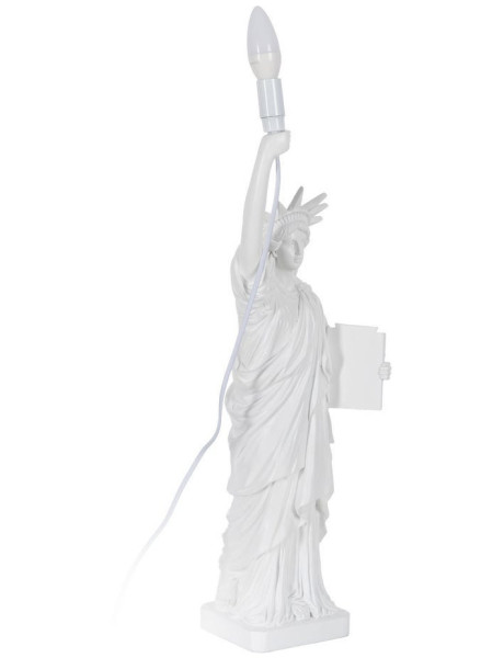 Grande Lampe à poser design Statue de la liberté H 57 cm Résine Blanc Freedia 