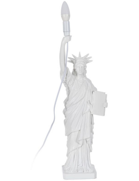 Grande Lampe à poser design Statue de la liberté H 57 cm Résine Blanc Freedia 