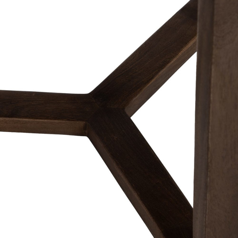 Table basse design rétro moderne Ronde 60 cm Bois de manguier Marron Verre Ambré Orvina 