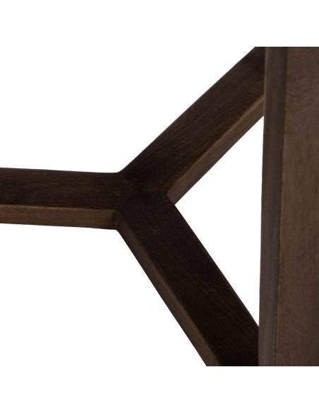 Table basse design rétro moderne Ronde 60 cm Bois de manguier Marron Verre Ambré Orvina 