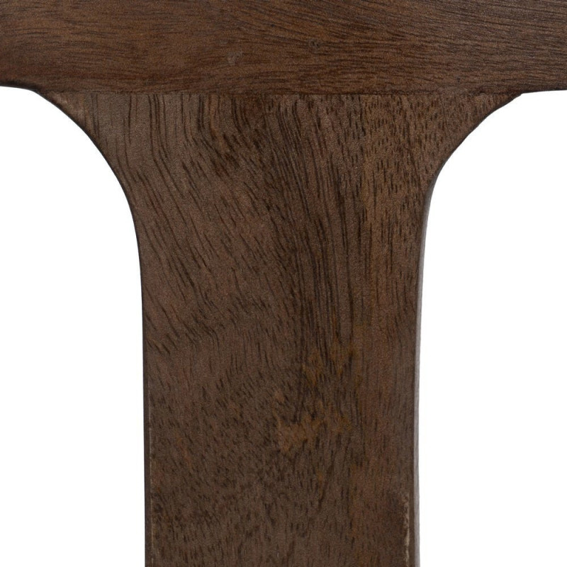 Table basse design rétro moderne Ronde 60 cm Bois de manguier Marron Verre Ambré Orvina 