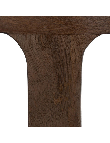 Table basse design rétro moderne Ronde 60 cm Bois de manguier Marron Verre Ambré Orvina 