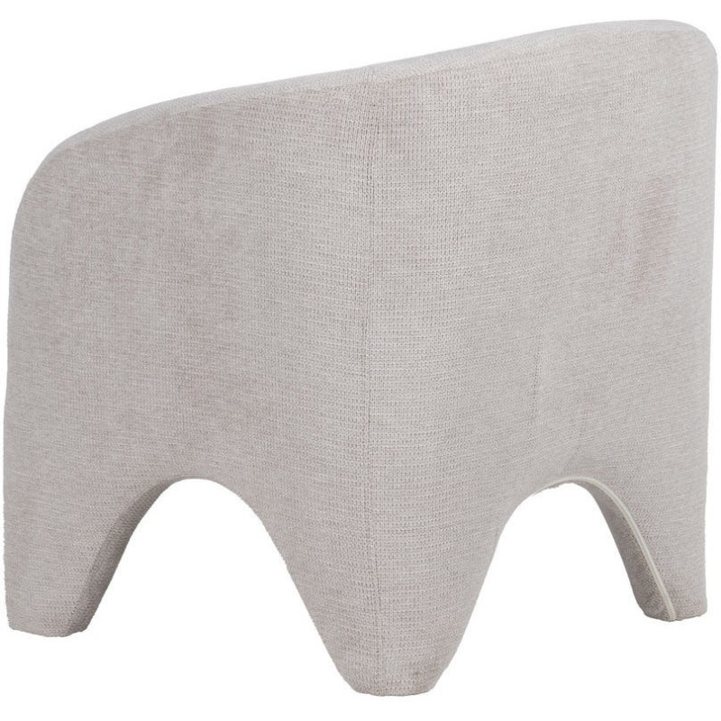 Fauteuil design organique moderne style années 70 revisité Tissu Beige Bois= Métal Solimio 