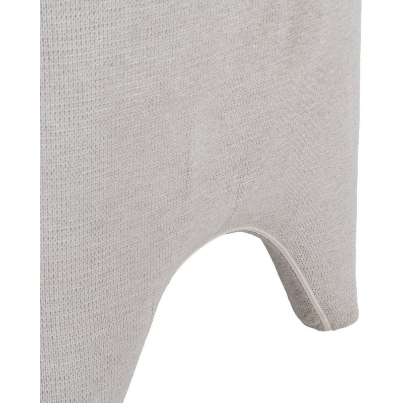 Fauteuil design organique moderne style années 70 revisité Tissu Beige Bois= Métal Solimio 