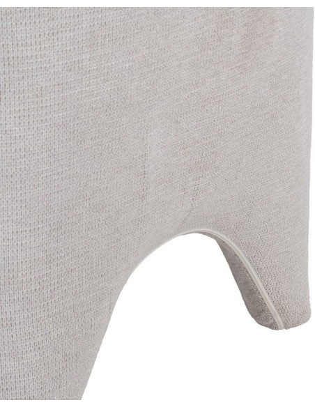 Fauteuil design organique moderne style années 70 revisité Tissu Beige Bois= Métal Solimio 